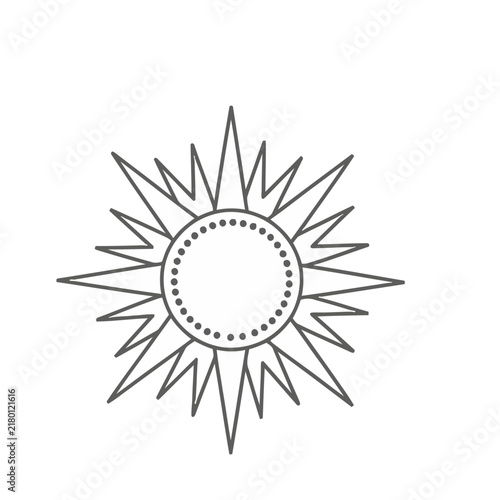 Sun icon with rays and dots