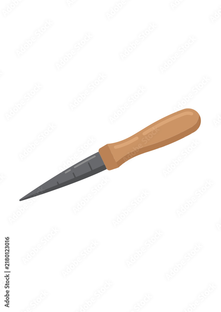 Fototapeta premium digital illustration of a flat head screwdriver on light background