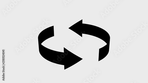 Fotografía A of two solid black arrows forming a continuous circular loop or cycle against