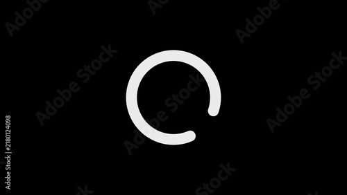 Foto A simple white incomplete circle or loading spinner with a gap on the right side