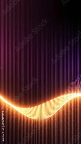Orange Particle Wave Flowing Across a Dark Digital Background