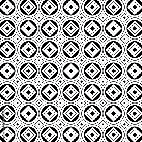 Foto Black and White Geometric Circle Grid Pattern