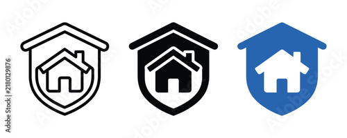 Home Security Shield Vector Illustration for Real Estate Protection