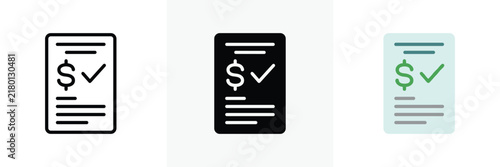 Paid invoice vector illustration with dollar and checkmark