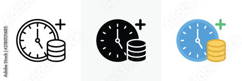 Time is Money vector illustration with clock and coin icons