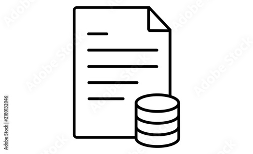     補助金の申請書類と金銭支援を表現したシンプルな線画アイコン