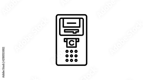 ATM machine icon, isolated on transparent background