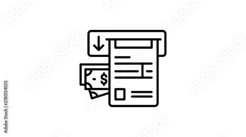 Bill Payment Icon: Cash, Receipt, and Transaction