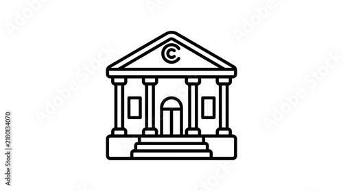 Copyright Symbol Building Icon Isolated Transparent Background