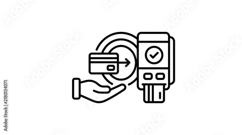 Contactless Payment with Credit Card and POS Terminal Icon