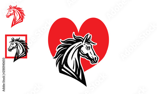 A strong, unique and simple horse head logo, very suitable for your business brand.