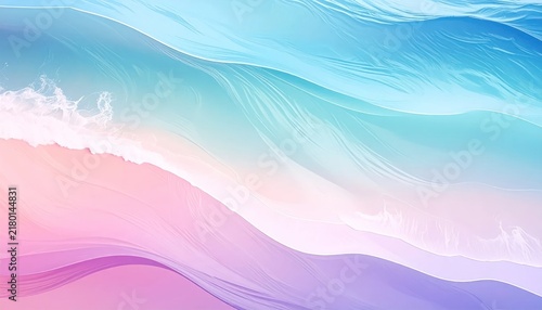 Soft Pastel Abstract Waves Flowing Across Dreamy Coastal Inspired Background