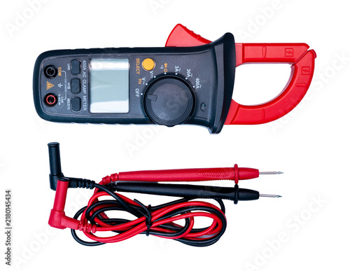 Bild auf Leinwand Clamp Meter, Multimete Digital, on isolated white background.