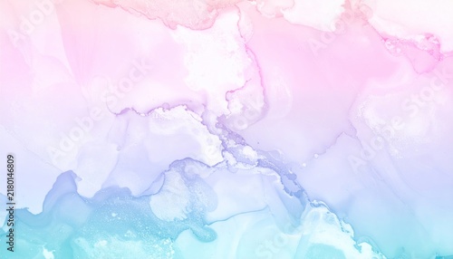 Soft Pastel Alcohol Ink Texture Flowing Across Abstract Watercolor Background