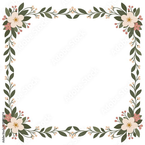 frame with flowers