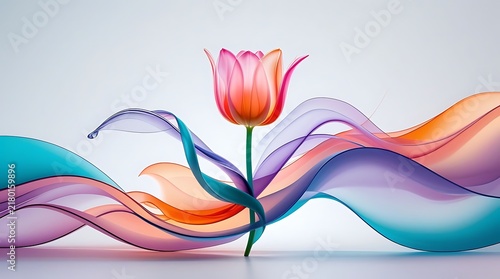 Vibrant Floral Waves