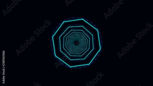 Hyper Cyan Premium VR Portal Wormhole 3D Background - 4K Seamless Loop