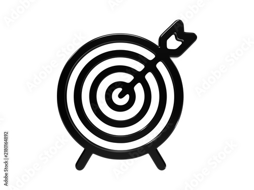 Принти на полотні Black gloss archery target icon symbolizes accurate business goal and success focus