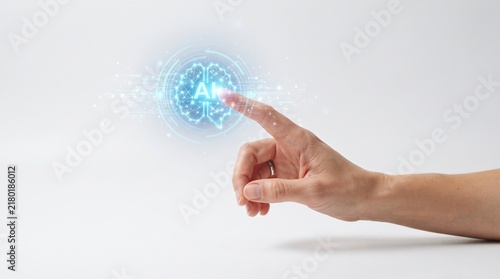  Hand Touching Digital Interface