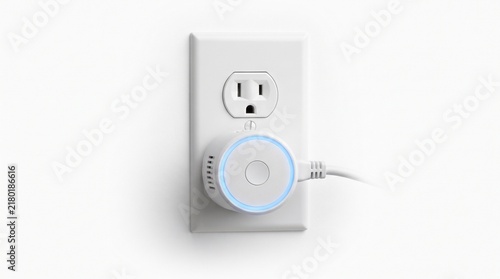 Smart Plug with Glowing Blue Light