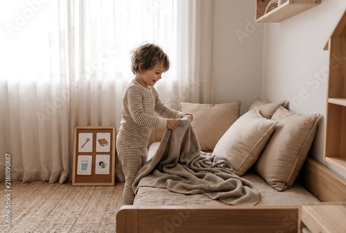 Child Selecting Daily Clothing Using Visual Routine Cards