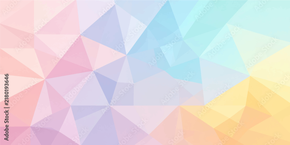 Obraz premium Abstract pastel polygon geometric background with soft gradient triangular shapes and modern light vector design