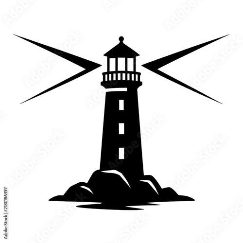 Lighthouse Shining Its Beam At Night