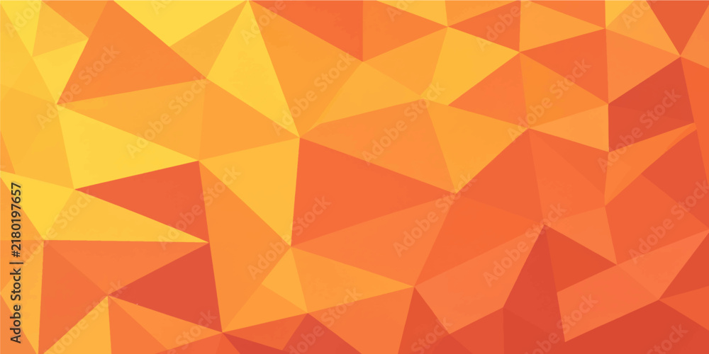 Fototapeta premium Vibrant abstract orange yellow low poly geometric background with 3D triangle mesh pattern