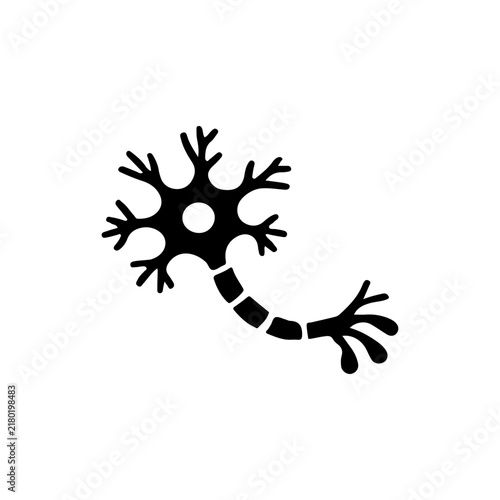 Human neuron cell icon silhouette vector outline and line art