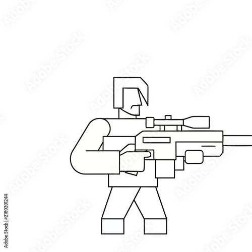 Stylized soldier with rifle
