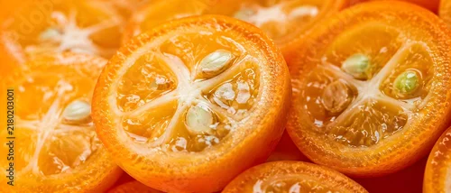 Panel kuchenny z motywem Kumquat Slice Macro Closeup