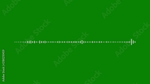 Professional White Audio Spectrum Visualizer on Green Screen, Dynamic Music Waveform Animation, Sound Frequency Lines, Podcast Voice Signal, 4K