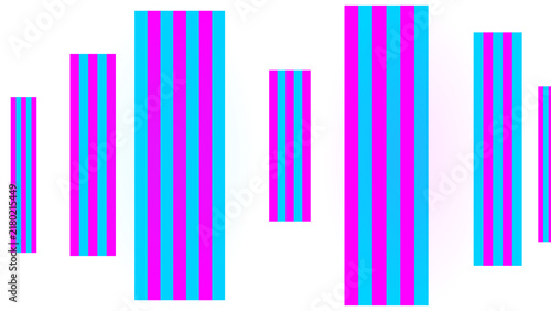 Neon Pink and Cyan Sound Wave Bars on Transparent Background