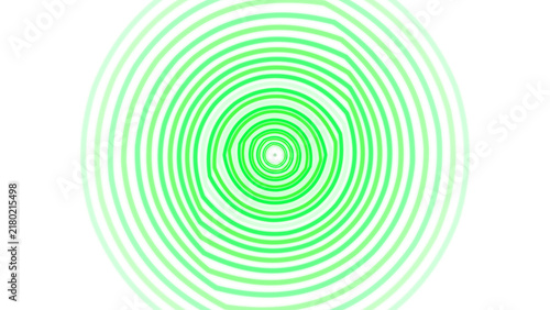 Green Neon Concentric Circles and Abstract Vortex on Transparent