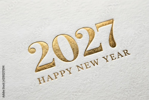 Elegant Gold Foil 2024 Happy New Year Card Design