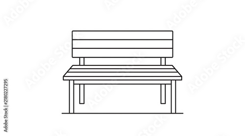 Simple wooden park bench illustration