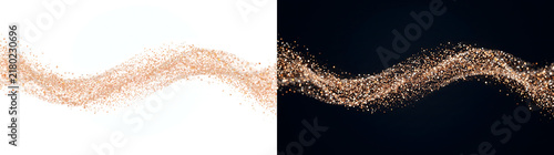 Фотография Gold glitter particle wave flowing smoothly with sparkling shimmer great for lux