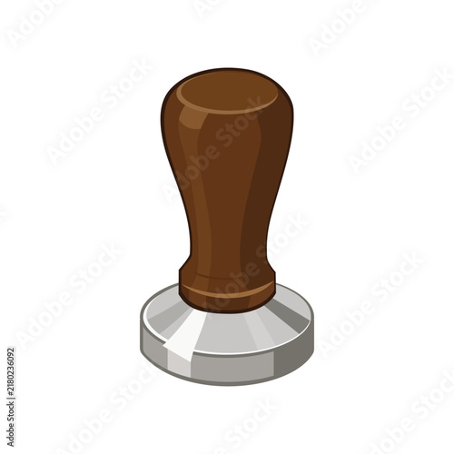 Bild auf Leinwand Coffee Tamper with Wooden Handle Isolated