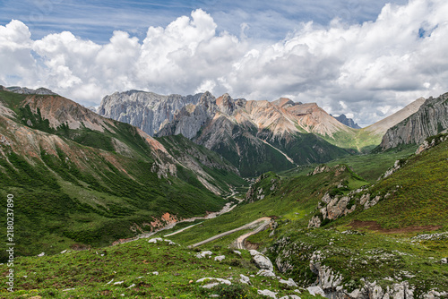 The scenery of the One-line Sky Grand Canyon in the Zagana Scenic Area, Gannan Tibetan Autonomous Prefecture, Gansu Province, China