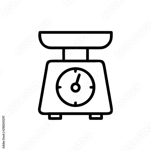 Kitchen scale for weighing ingredients illustration.