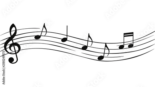 Minimalist Music Notes Wave Graphic