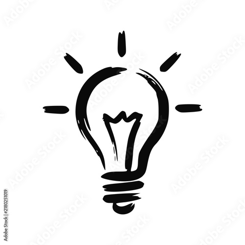 Hand Drawn Light Bulb Icon Illustration