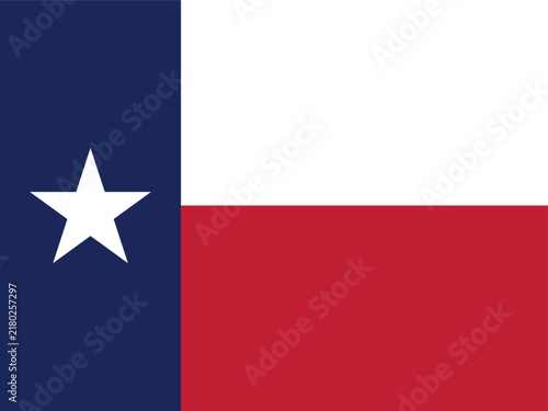 National flag of texas state with blue vertical strip white star and red white horizontal stripes