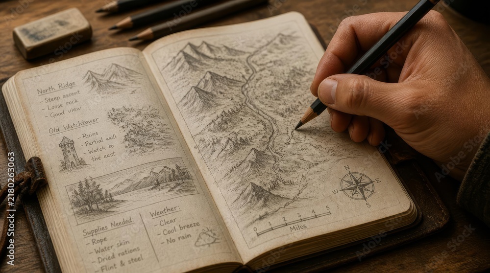 Fototapeta premium Archaeological Map or Sketch