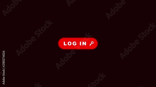 Cyber Security Log In Button Animation Display with Key Icon for UI Interface