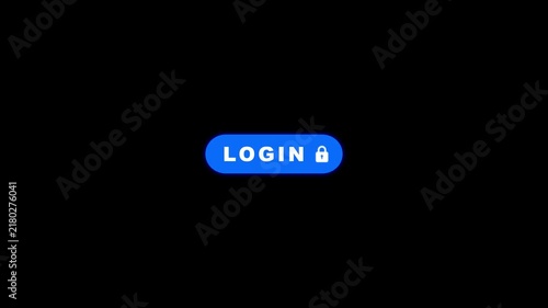 Blue Cyber Security Login Button Animation Display for Website and App Interface