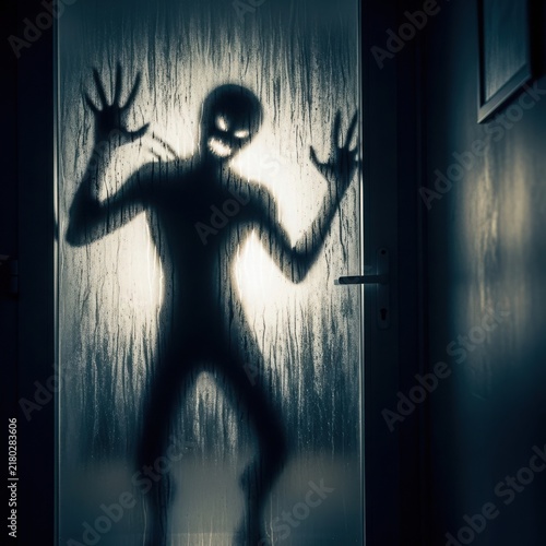 Person silhouette dancing under rain