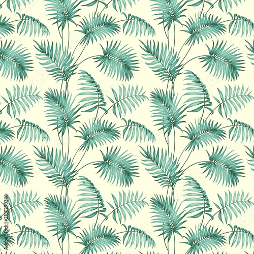 Tropical Palm Leaf Pattern 