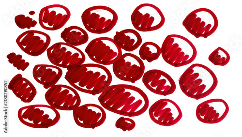 Foto Hand drawn red blood cells, isolated on transparent background