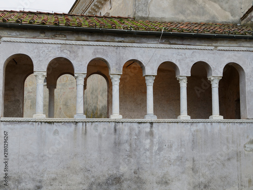 Принти на полотні detail of the Malaspina castle in Massa, Tuscany, Italy